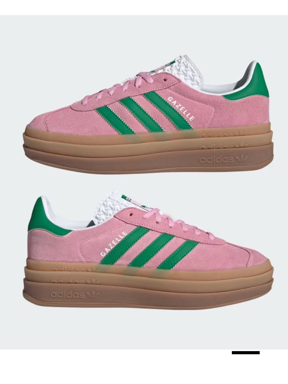 Adidas Gazelle BOLD Platform Sneakers Pink and Green NEW